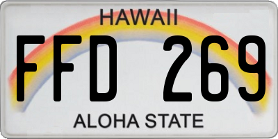 HI license plate FFD269