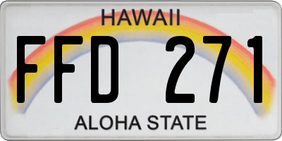 HI license plate FFD271