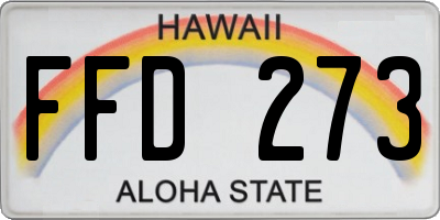 HI license plate FFD273