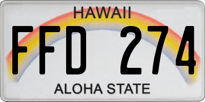 HI license plate FFD274