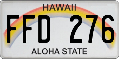 HI license plate FFD276