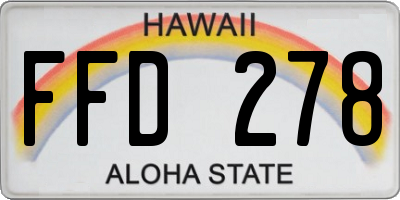 HI license plate FFD278