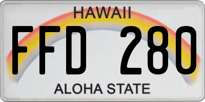HI license plate FFD280