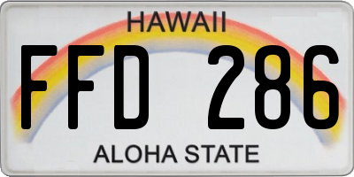 HI license plate FFD286