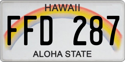 HI license plate FFD287