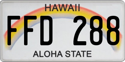 HI license plate FFD288
