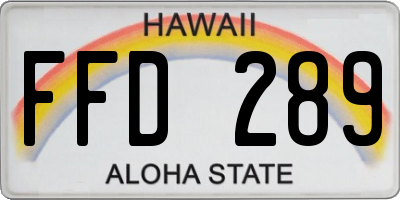 HI license plate FFD289