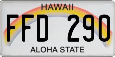 HI license plate FFD290