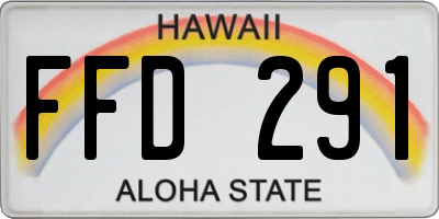 HI license plate FFD291