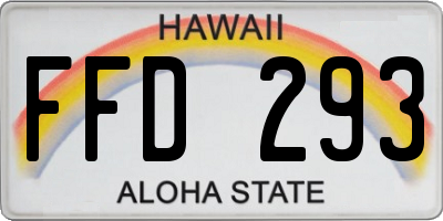 HI license plate FFD293