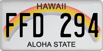 HI license plate FFD294