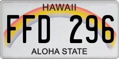 HI license plate FFD296