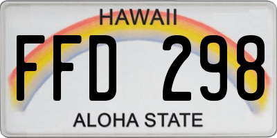 HI license plate FFD298