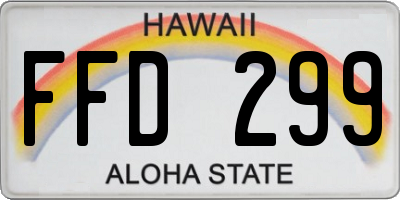 HI license plate FFD299