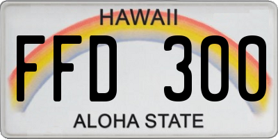 HI license plate FFD300