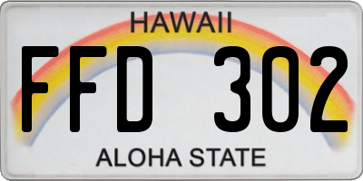 HI license plate FFD302