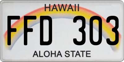 HI license plate FFD303