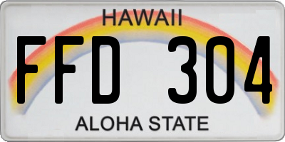 HI license plate FFD304