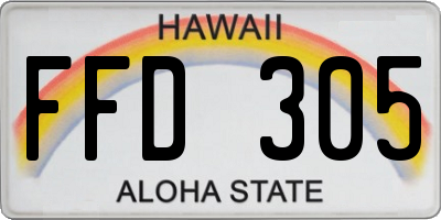 HI license plate FFD305