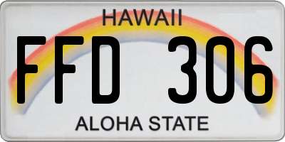 HI license plate FFD306
