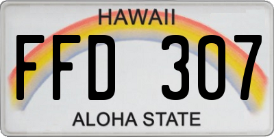 HI license plate FFD307