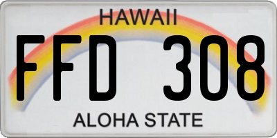 HI license plate FFD308
