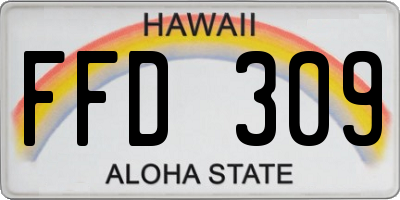 HI license plate FFD309