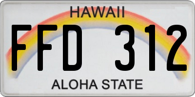 HI license plate FFD312