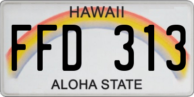 HI license plate FFD313