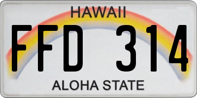 HI license plate FFD314