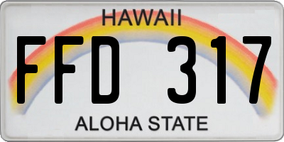 HI license plate FFD317