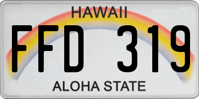 HI license plate FFD319