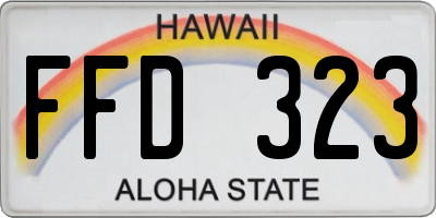 HI license plate FFD323