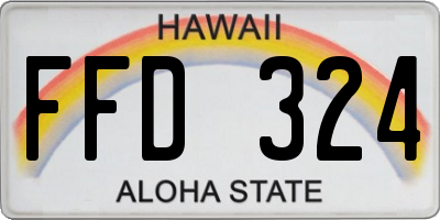 HI license plate FFD324
