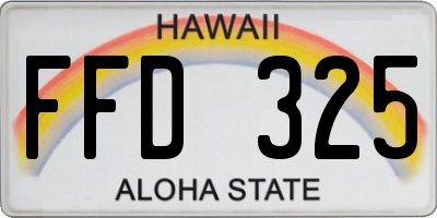 HI license plate FFD325