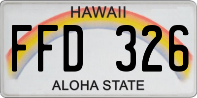 HI license plate FFD326