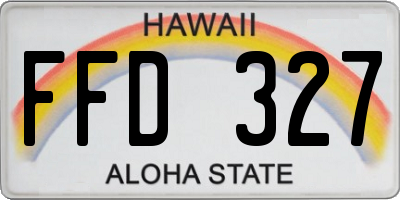 HI license plate FFD327
