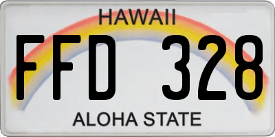 HI license plate FFD328