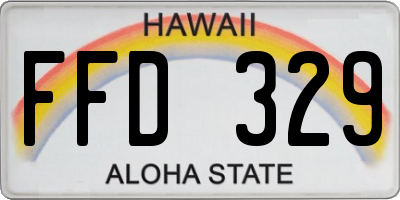 HI license plate FFD329