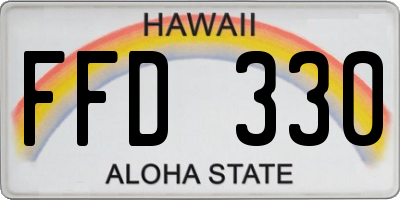 HI license plate FFD330