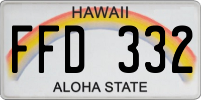HI license plate FFD332