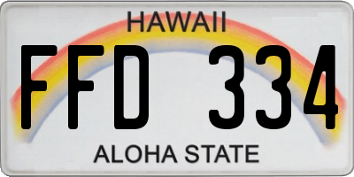 HI license plate FFD334