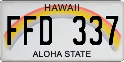 HI license plate FFD337