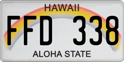 HI license plate FFD338