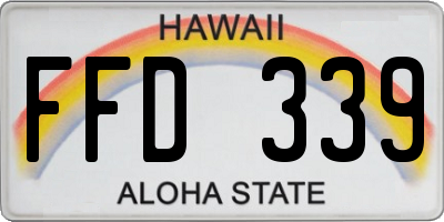 HI license plate FFD339