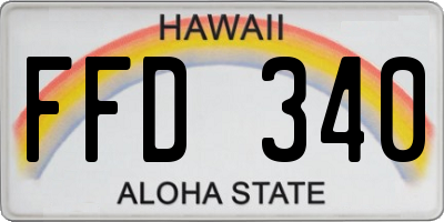 HI license plate FFD340