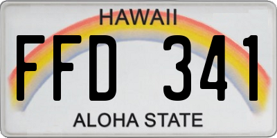 HI license plate FFD341