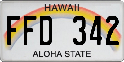 HI license plate FFD342