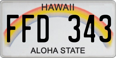 HI license plate FFD343