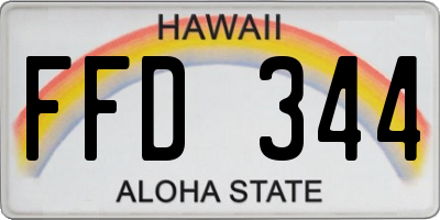 HI license plate FFD344